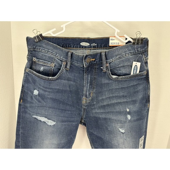 Old Navy Skinny Built In Flex Tough Denim Jeans Dark Wash Mens 32x32 - Picture 2 of 8